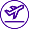 departure guarantee icon purple border x